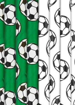 Papierowe słomki FOOTBALL 10 szt.