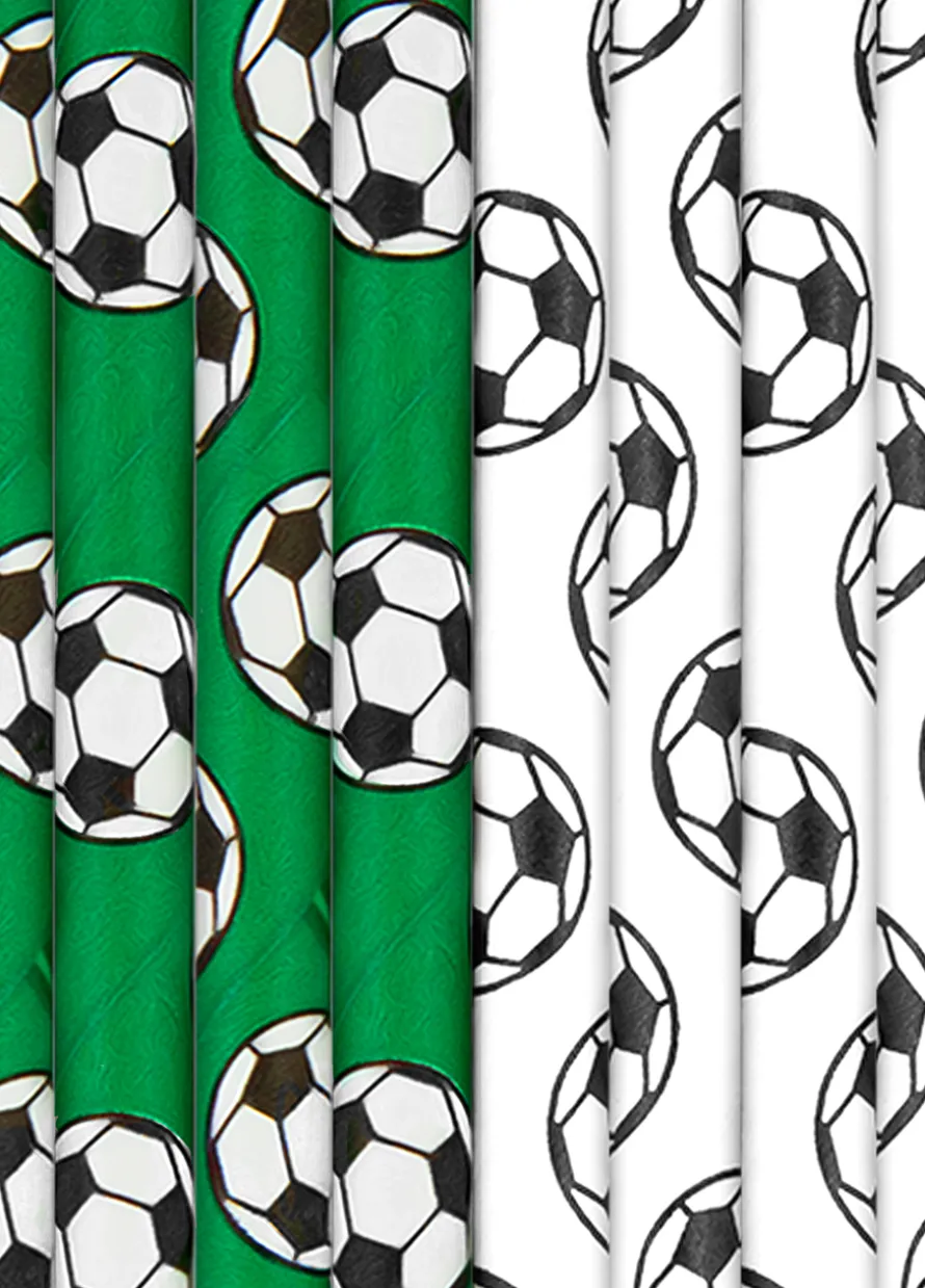 Papierowe słomki FOOTBALL 10 szt.