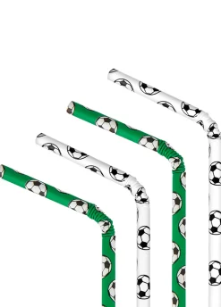 Papierowe słomki FOOTBALL 10 szt.