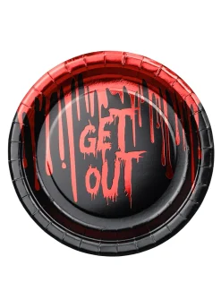 Papierowe talerzyki na halloween GET OUT