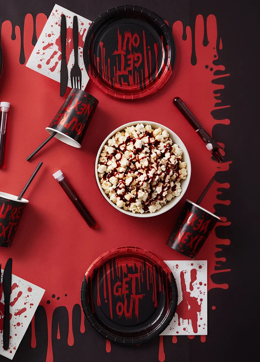 Papierowe talerzyki na halloween GET OUT
