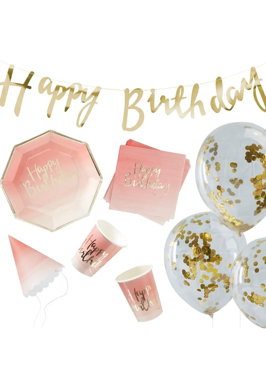 Party box urodzinowy zestaw HAPPY BIRTHDAY ombre