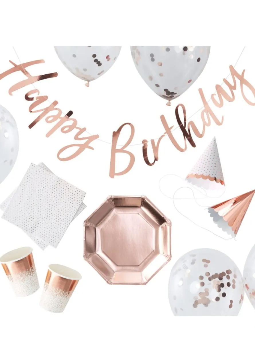 Party box urodzinowy zestaw HAPPY BIRTHDAY gold