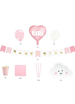 Party box zestaw dekoracji na BABY SHOWER różowy