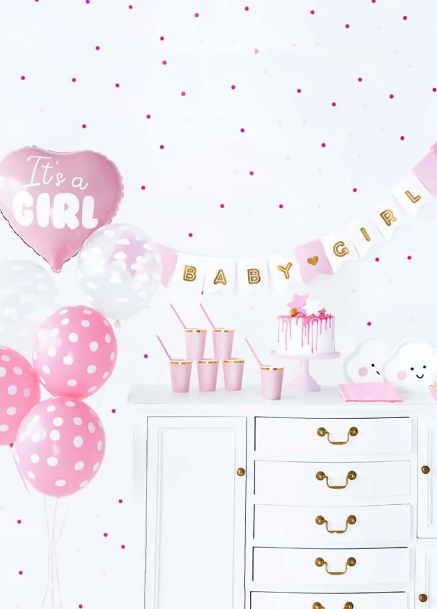Party box zestaw dekoracji na BABY SHOWER różowy