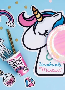 Personalizowana dekoracja z jednorożcem (8szt.)