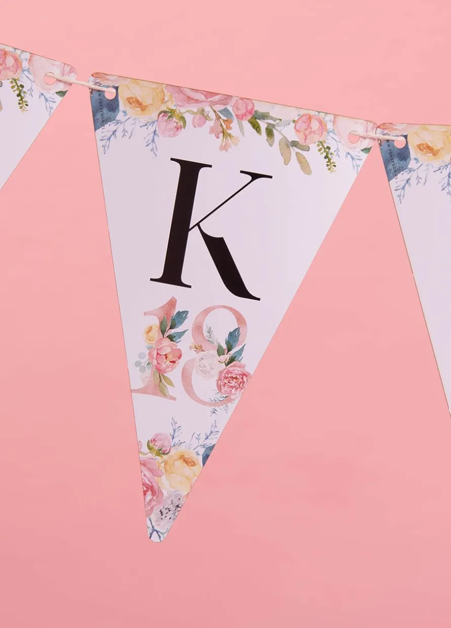 Personalizowana girlanda na 18 urodziny KWIATY 4-8 znaków