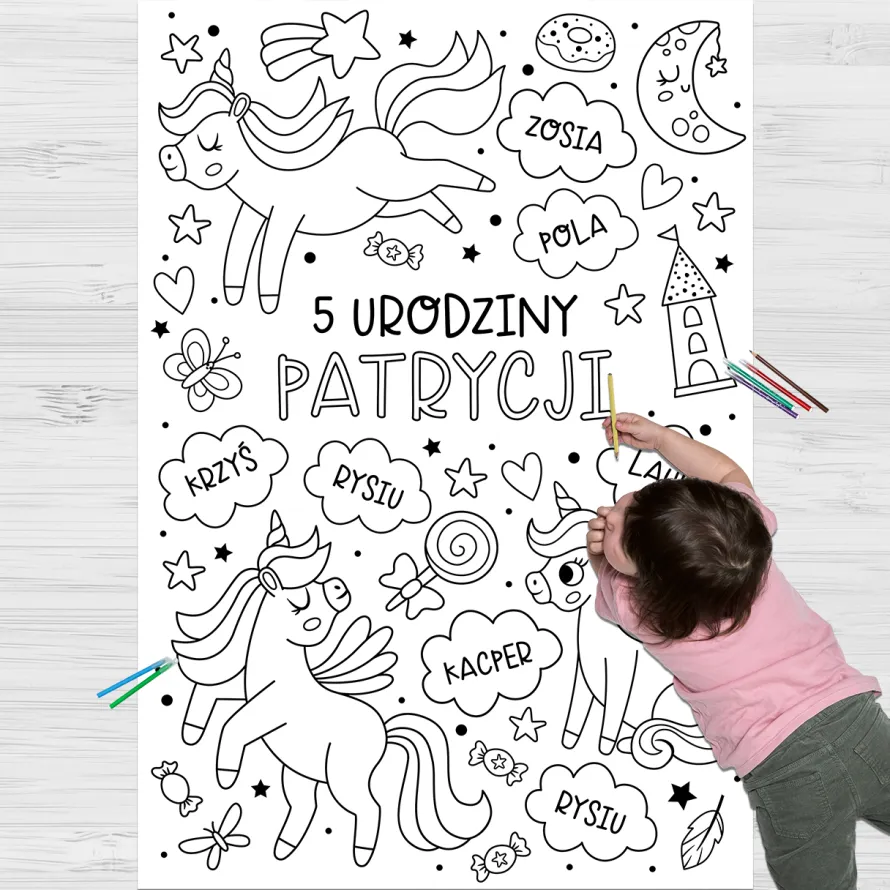 Personalizowana KOLOROWANKA JEDNOROŻCE