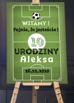 Personalizowana tablica powitalna BOISKO dekoracja na urodziny piłkarza
