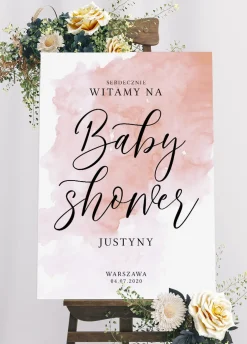 Personalizowana tablica powitalna BABY SHOWER girl