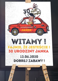 Personalizowana tablica powitalna MALUCH dekoracja na urodziny ze zdjęciem
