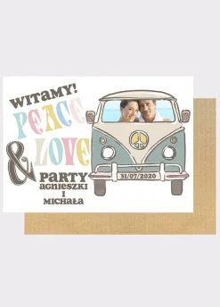 Personalizowana tablica powitalna HIPPIE dekoracja na rocznicę ślubu