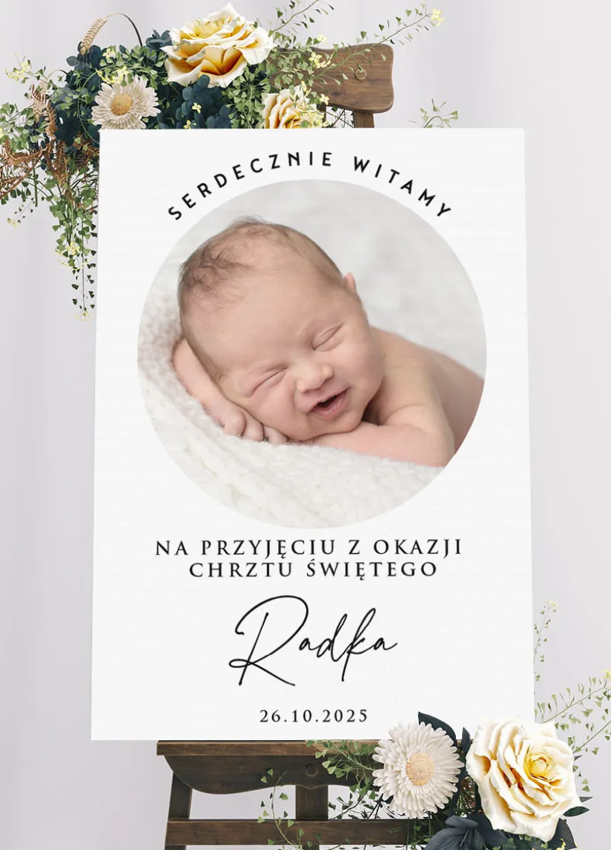 Personalizowana tablica powitalna NA CHRZEST
