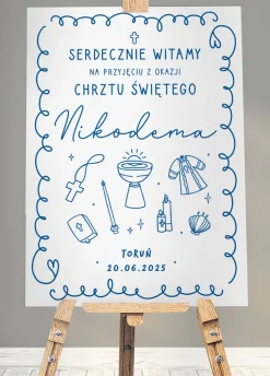 Personalizowana tablica powitalna NA CHRZEST chłopca
