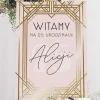 Personalizowana tablica powitalna PINK GLAM dekoracja na urodziny