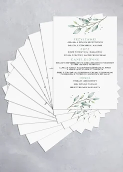 Personalizowane menu weselne DELIKATNE GAŁĄZKI