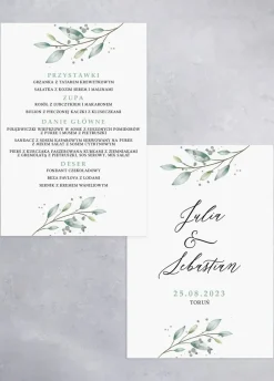 Personalizowane menu weselne DELIKATNE GAŁĄZKI