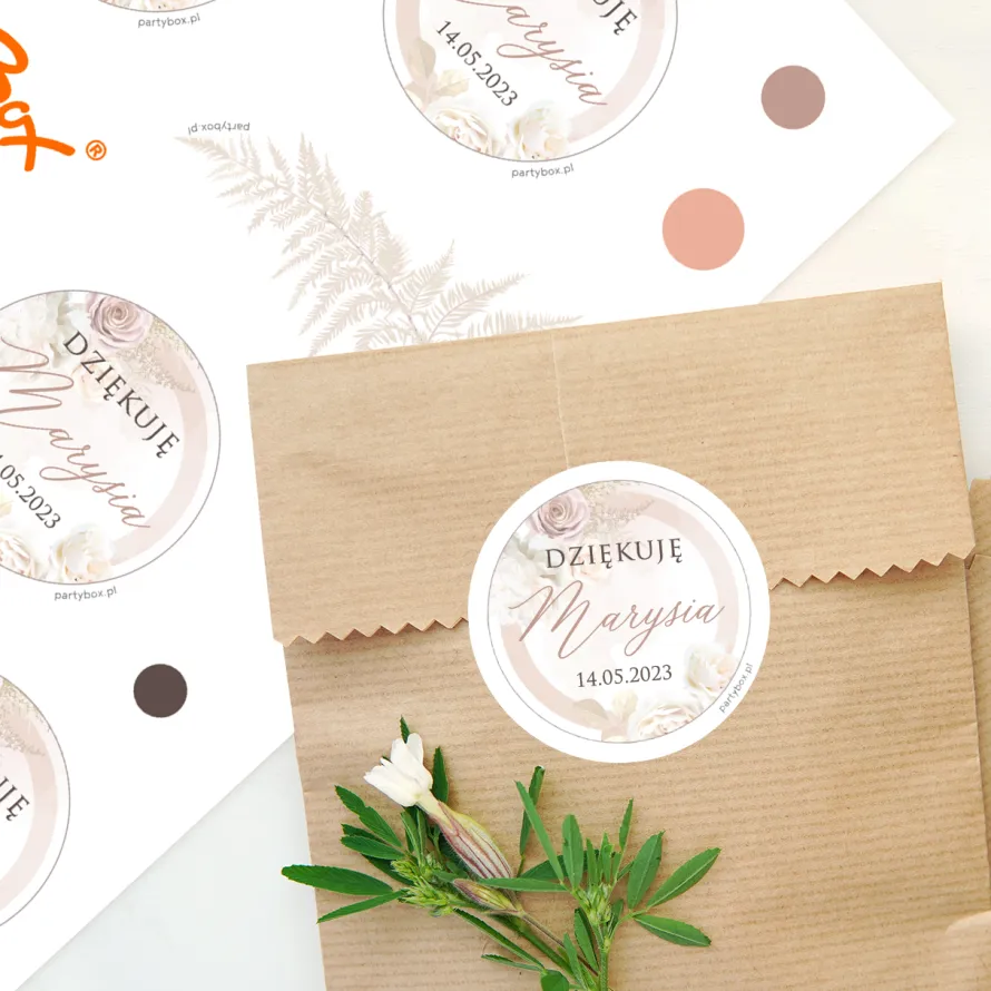 Personalizowane naklejki komunijne BOHO