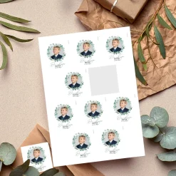 Personalizowane naklejki KOMUNIJNE PODZIĘKOWANIE ze zdjęciem
