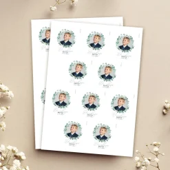 Personalizowane naklejki KOMUNIJNE PODZIĘKOWANIE ze zdjęciem