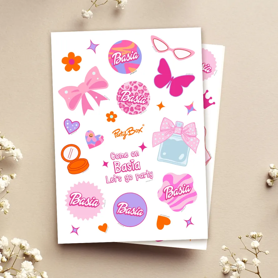Personalizowane naklejki PINK DREAM w stylu kultowych lalek