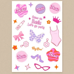 Personalizowane naklejki PINK DREAM w stylu kultowych lalek
