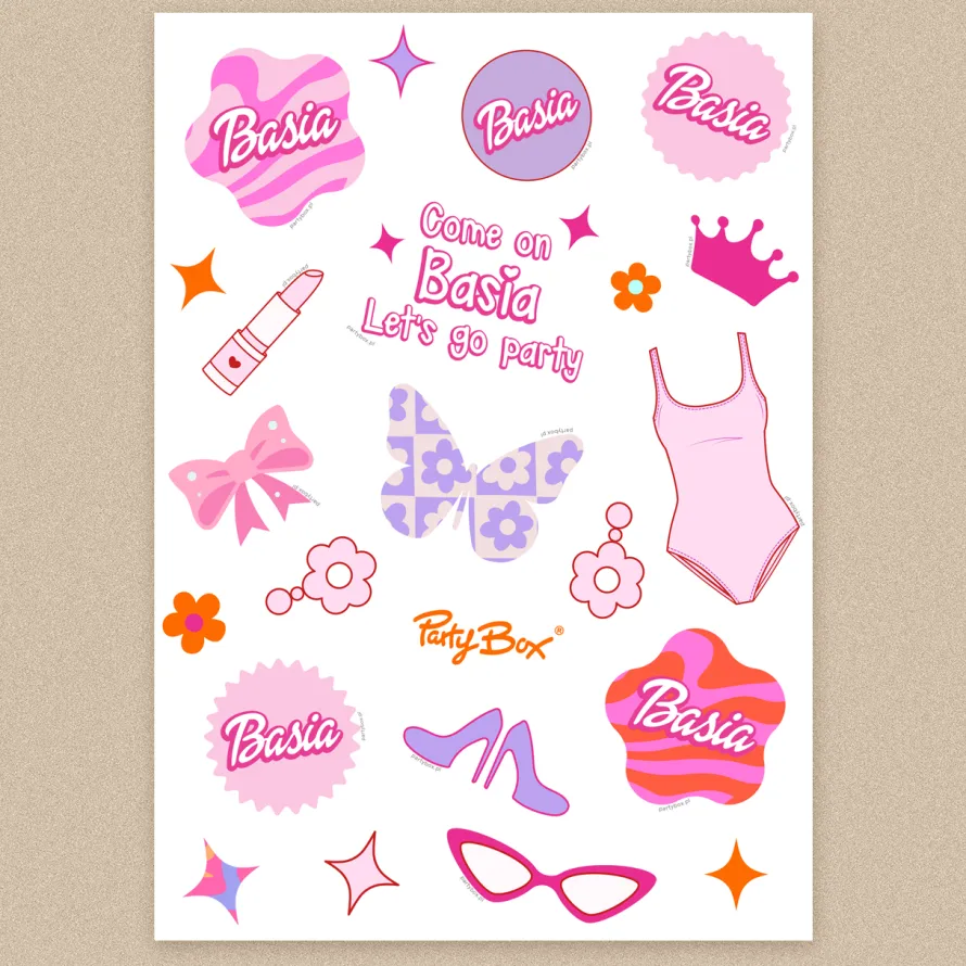 Personalizowane naklejki PINK DREAM w stylu kultowych lalek