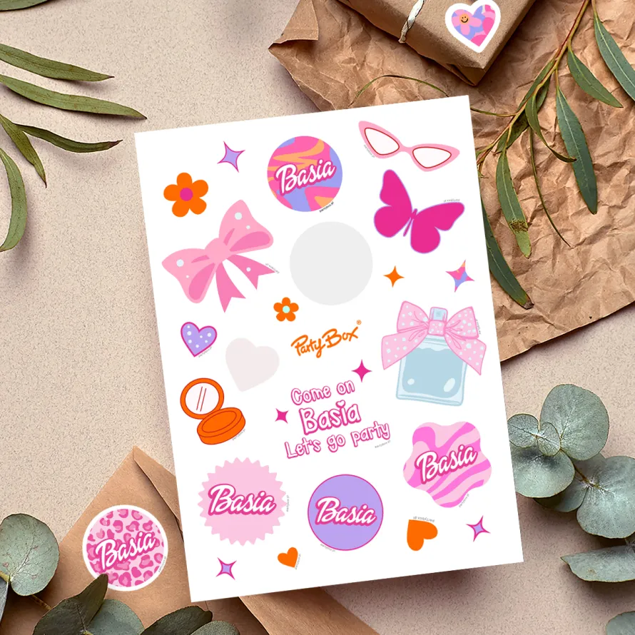 Personalizowane naklejki PINK DREAM w stylu kultowych lalek
