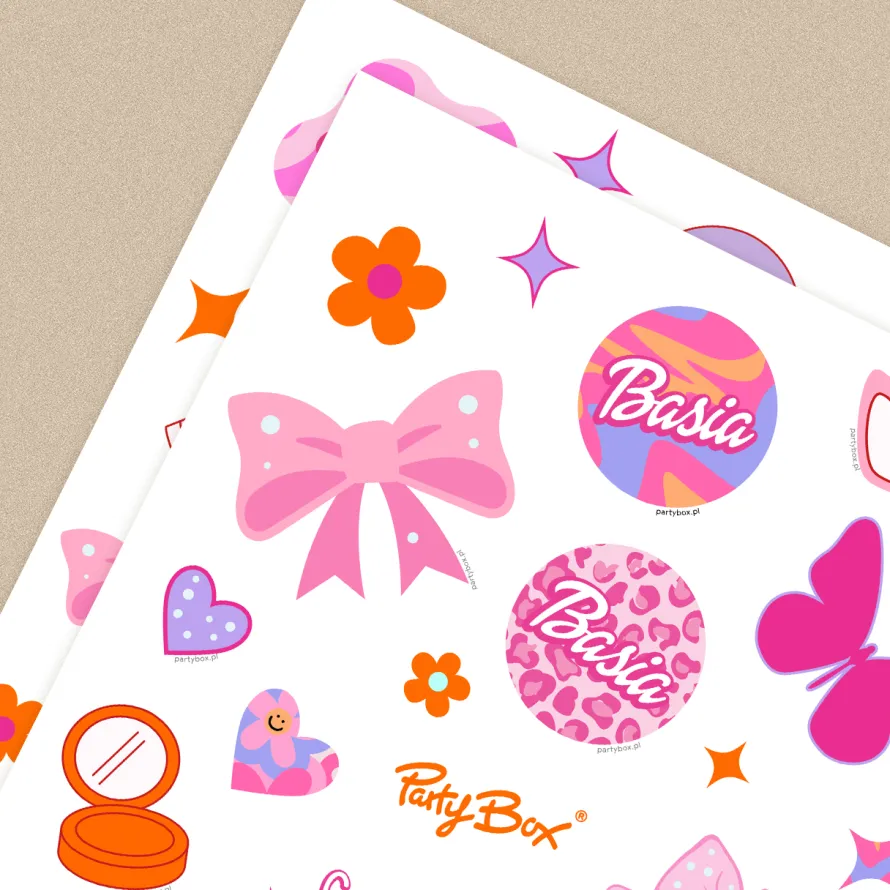 Personalizowane naklejki PINK DREAM w stylu kultowych lalek