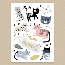 Personalizowane naklejki Z KOTAMI