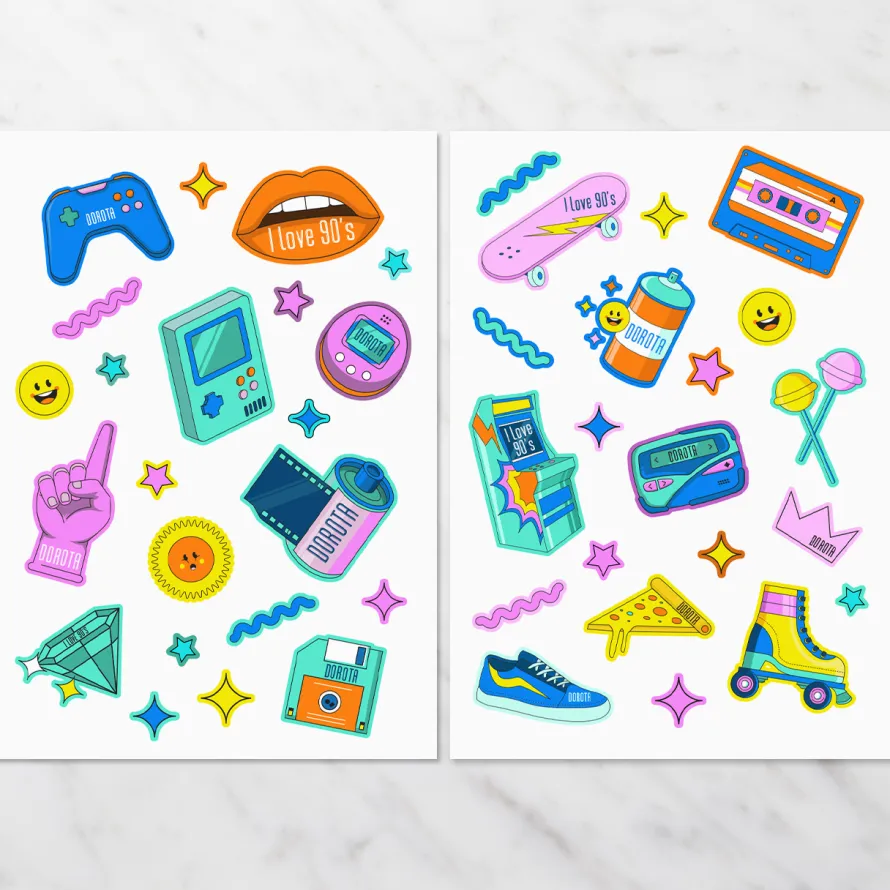 Personalizowane naprasowanki z imieniem I LOVE 90'S