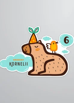 Personalizowane podkładki pod talerze na urodziny dziecka KAPIBARA