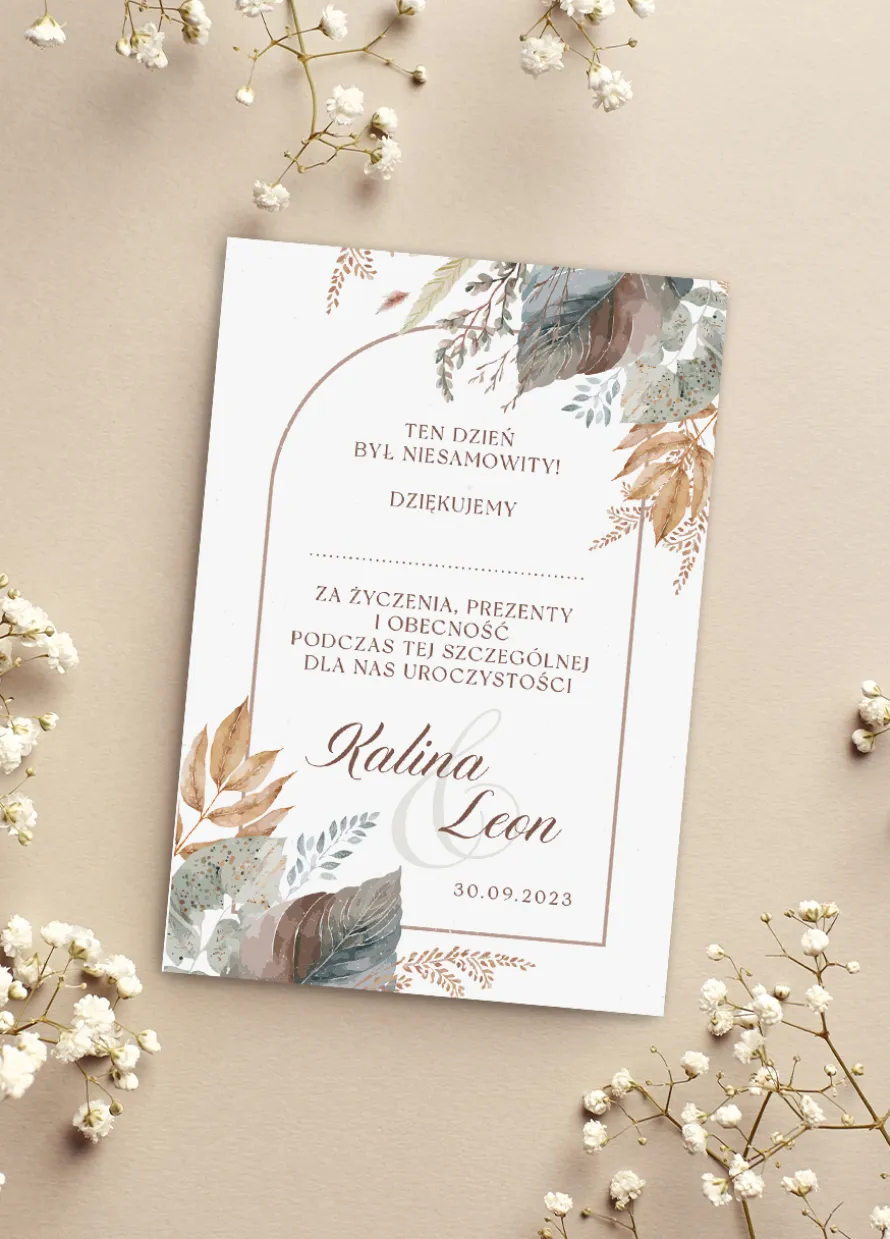 Personalizowane podziękowania dla gości BOHO