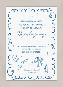 Personalizowane podziękowania na chrzest chłopca