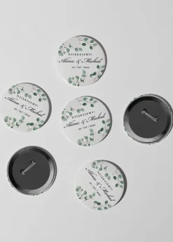 Personalizowane PRZYPINKI ŚLUBNE dla gości 12szt.
