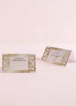 Personalizowane winietki na urodziny GLAMOUR różowe (15szt.)
