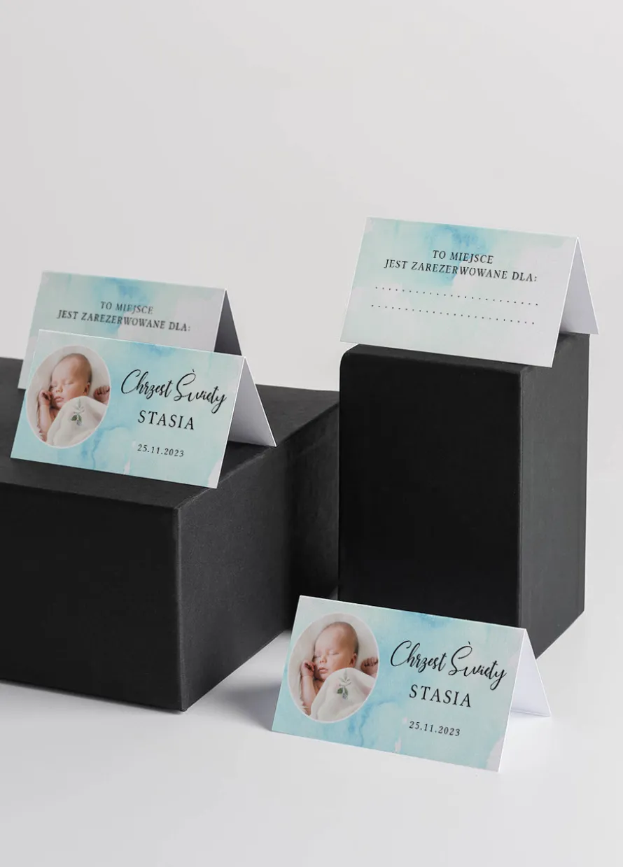 Personalizowane winietki na CHRZEST CHŁOPCA