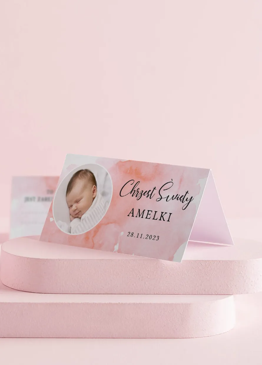 Personalizowane winietki na CHRZEST DZIEWCZYNKI