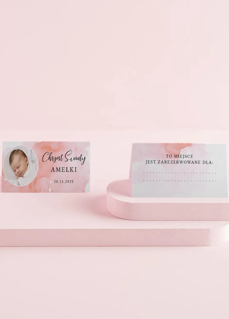 Personalizowane winietki na CHRZEST DZIEWCZYNKI