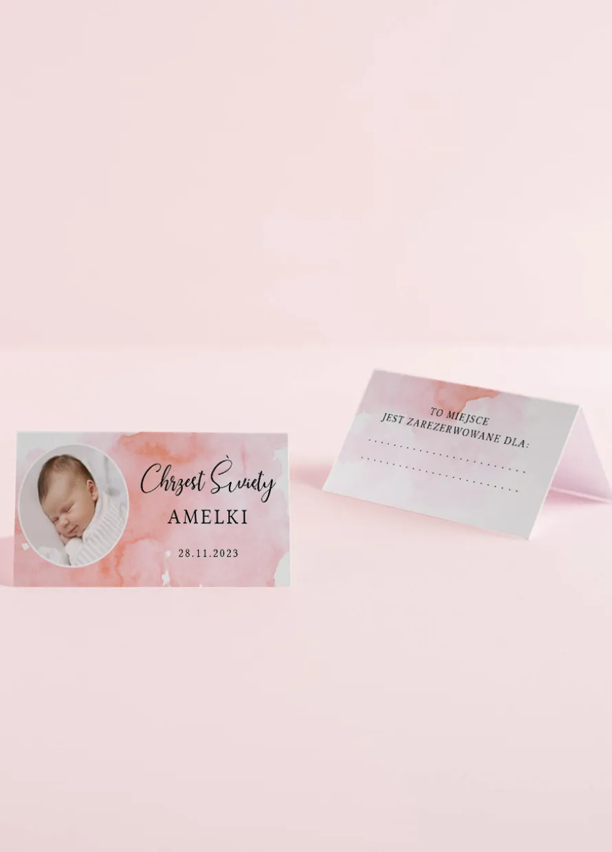 Personalizowane winietki na CHRZEST DZIEWCZYNKI