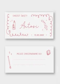 Personalizowane winietki na stół CHRZEST ŚWIĘTY