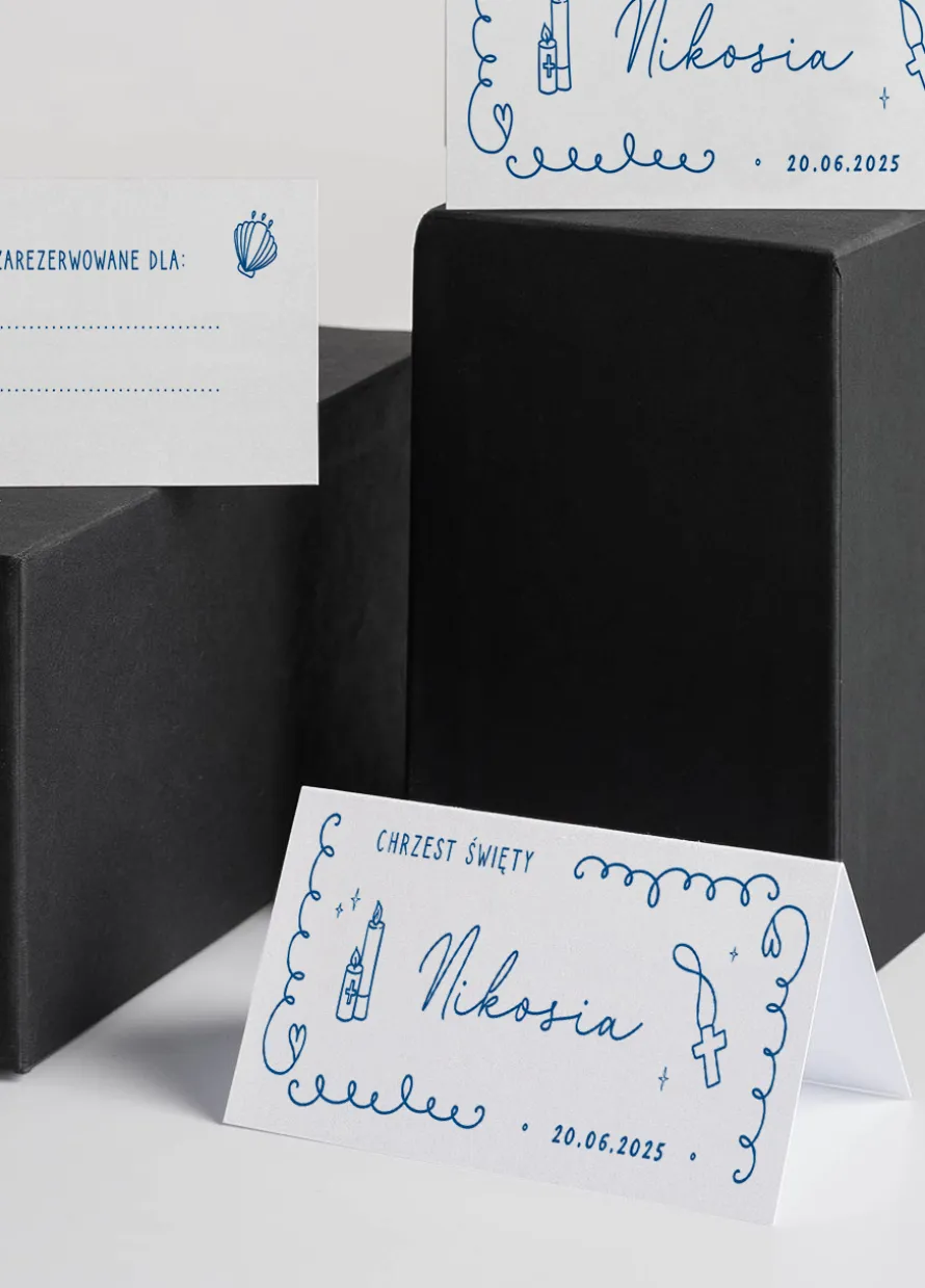 Personalizowane winietki NA CHRZEST chłopca 15 szt.