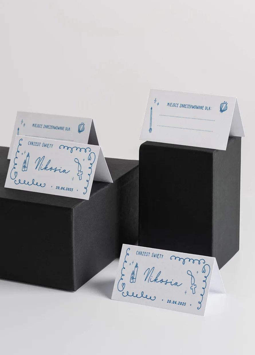 Personalizowane winietki NA CHRZEST chłopca 15 szt.