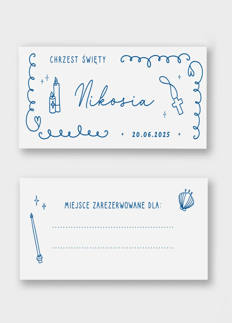 Personalizowane winietki NA CHRZEST chłopca 15 szt.