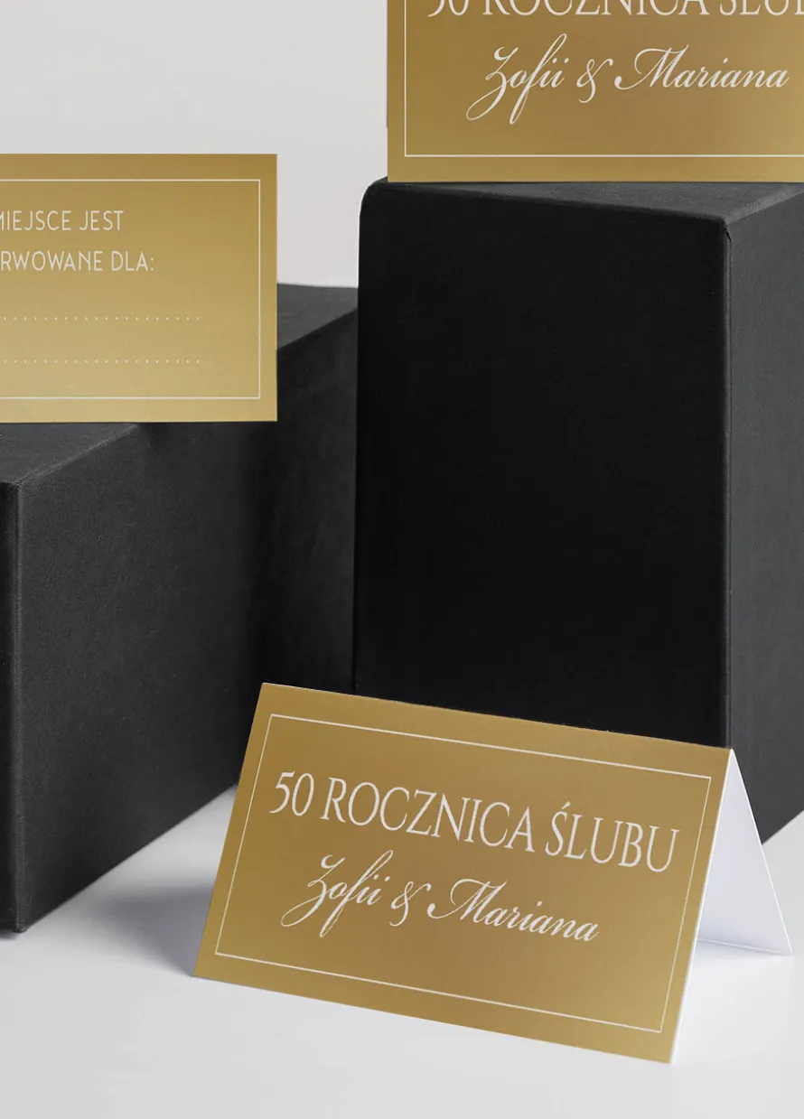 Personalizowane winietki złote NA 50 ROCZNICĘ ŚLUBU