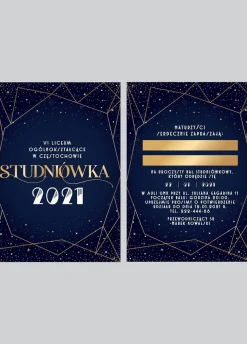 Personalizowane zaproszenia na studniówkę ELEGANT