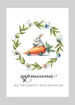 Personalizowane zaproszenia na Wielkanoc KRÓLIK