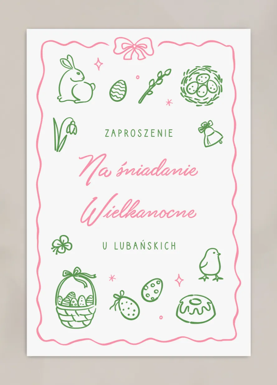 Personalizowane zaproszenie na ŚNIADANIE WIELKANOCNE