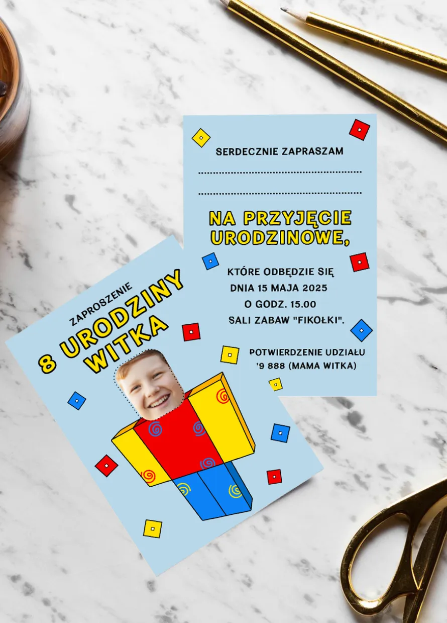 Personalizowane zaproszenia na urodziny chłopca
