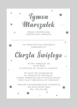 Personalizowane zaproszenia na chrzest ARKA NOEGO